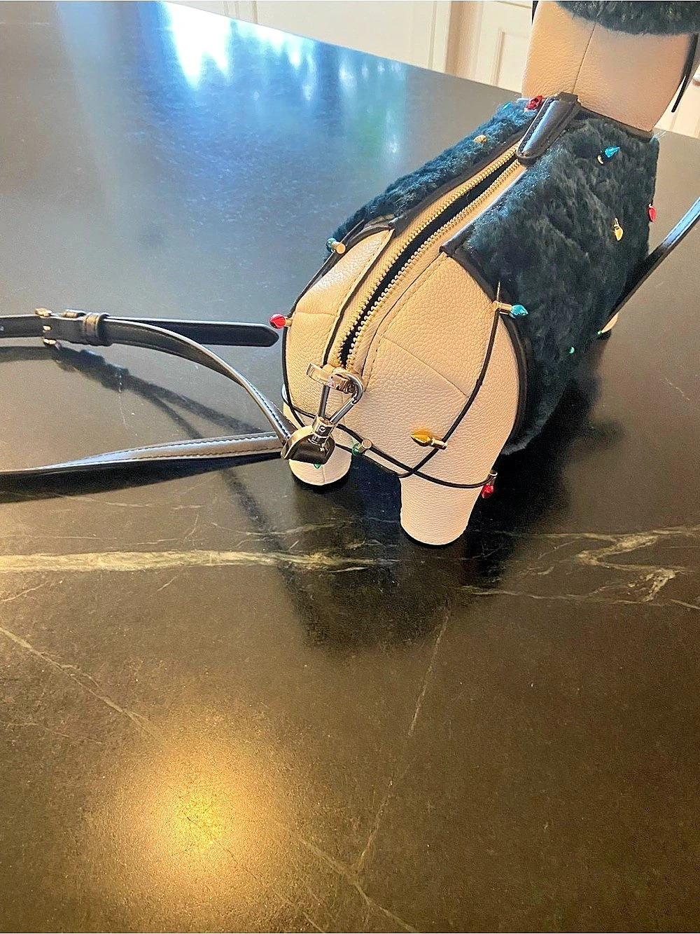 Kate Spade Claude Dachshund Crossbody Bag Black & White - Picture 5 of 5